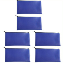 Rectangular Zipper Pouch Faux Leatherette 6 Pack 28 x 16 cm