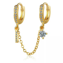 925 Sterling Silver Hoop Huggie Earrings for Women Gold 2