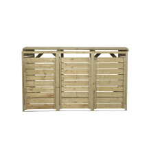 Charles Bentley FSC Wooden Bin Store Wheelie Bin Storage Unit