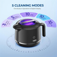 Ultrasonic Retainer Cleaner Machine- 45kHz Ultrasonic Jewelry Cleaner - 180ML Mouth Guard & Denture Cleaner Pod White US