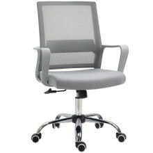 Ergonomic Desk Chair Mesh Office Chair with Adjustable Height Armrest and 360 Swivel Castor Wheels Grey