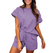 Women's Purple Lounge Set XXL 2-Piece Casual Outfit