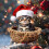 Grey Tabby Cat Christmas Ornament with Hat 7