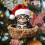 Grey Tabby Cat Christmas Ornament with Hat 8