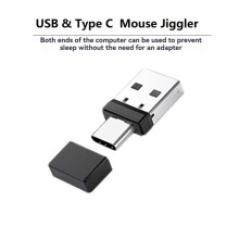 USB Type C 2 in 1 Mouse Jiggler Undetectable Mouse Shaker Automatic Mouse Mover for Computer Laptop Awakening White