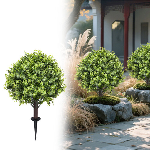 24-inch Flocked Artificial Christmas Tree with Stake