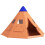 6 Men Tipi Tent with Carry Bag - Orange 1