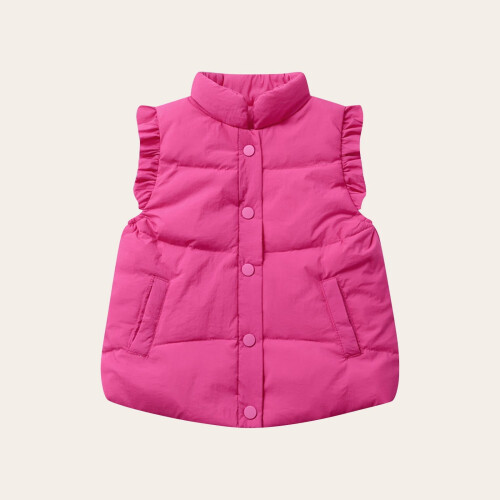 Kids Thermal Sleeveless Vest Zip Front Polyester 3-12 Years
