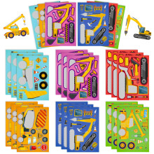Construction Truck Face Swap Stickers 30 PCS