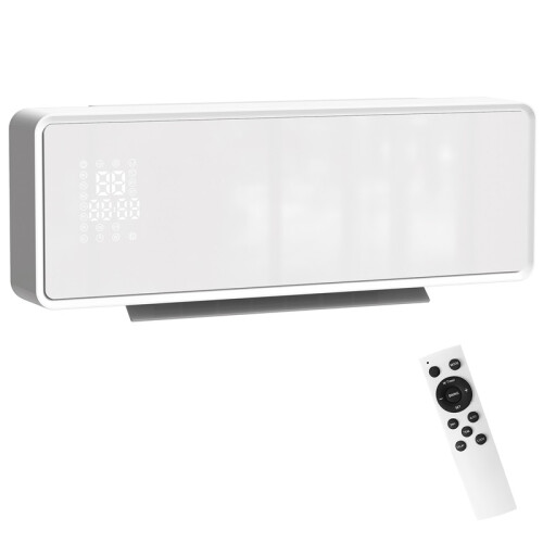 2000W Ceramic Electric Heater with Fan, Adjustable Thermostat, Wall Mounted - White 1