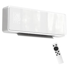 2000W Ceramic Electric Heater with Fan, Adjustable Thermostat, Wall Mounted - White