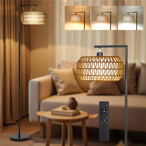 Boho Dimmable Floor Lamp - Black