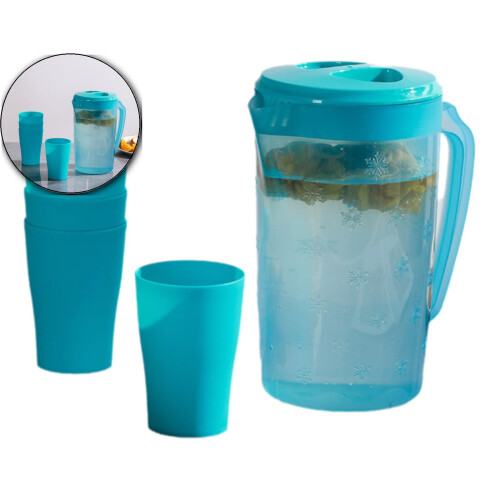Cold Brew Tea Kettle Set Plastic 4-Cup Portable Pitcher