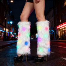 LED Light-Up Leg Warmers Soft Winter Boot Covers 1 Pair