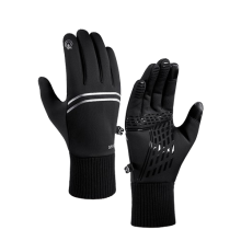 Warme wasserdichte und winddichte Skihandschuhe Black