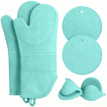 Silicone Kitchen Mitts with Insulated Placemats and Hand