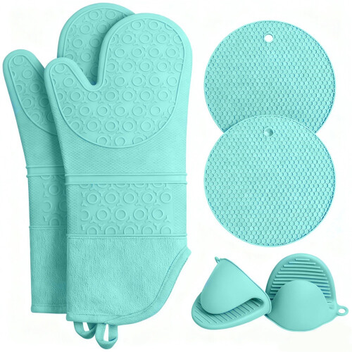 Silicone Kitchen Mitts with Insulated Placemats and Hand