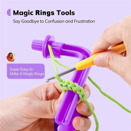 Crochet Hook Handle, Hand-Knitting Sewing Accessory, Sewing Needle Tool, Crochet Hook Assistant for Beginners.