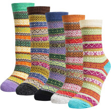 Merino Wool Socks for Women Thermal Crew 5 Pairs