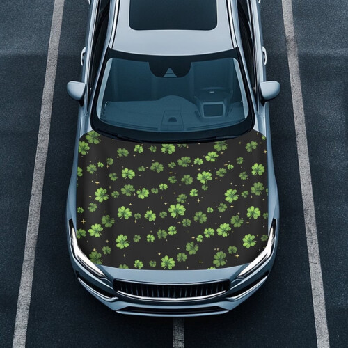 Four Leaf Clover Car Hood Cover Protector for St. Patrick's