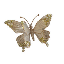 Glitter Butterfly Christmas Ornament Gold Hollow Monarch 1