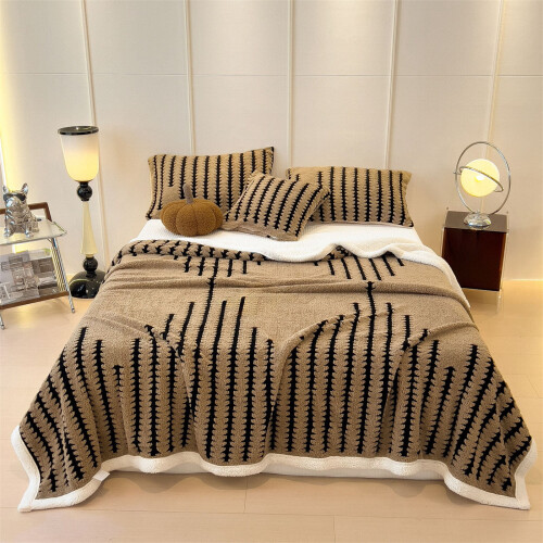Cozy Fleece Throw Blanket 200x150cm Coffee