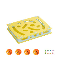 Cat Puzzle Box Toy with Felt Maze and Bell