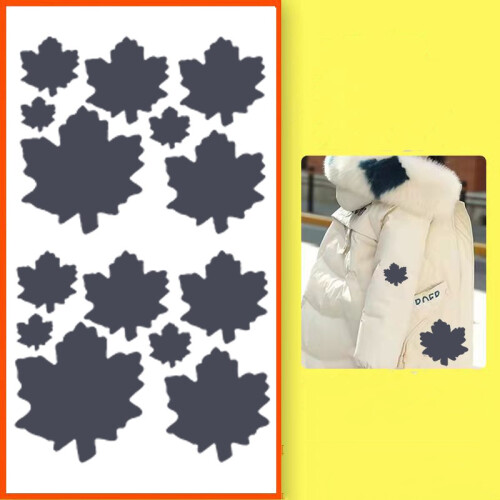 Maple leaf self-adhesive repair patch, down jacket, cloth, umbrella, 10 piece DarkGrey 1