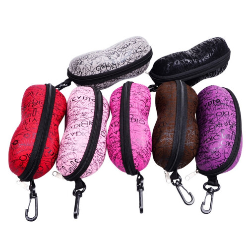 Portable Sunglasses Case with Zip Closure and Hard Shell