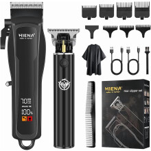 Cordless Hair and Beard Trimmer Set with Zero-Gap T-Blade