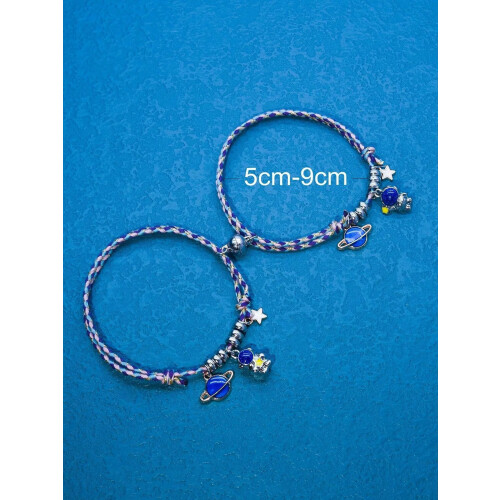 Couple Planet Astronaut Charm Bracelet 2 pcs 1