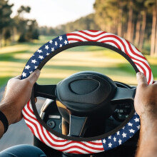 American Flag Golf Cart Steering Wheel Cover Heat Resistant