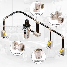 2 Raccords de Tuyauterie D'Air en T de 3/4 Po, Tube de 3/4 Po X Tube de 3/4 Po X Tube de 3/4 Po, Pression de 200 Psi, Raccords de Conduite D'Air