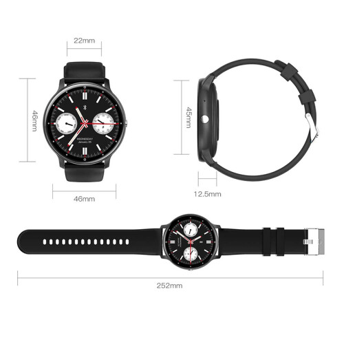 Wasserfeste Smartwatch mit 1,39-Zoll-Touchscreen Black 1