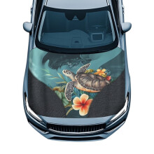 Tropical Turtle Car Hood Cover Waterproof Stretch