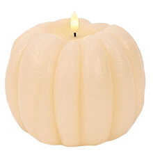 White Battery-Powered Pumpkin Candle Holiday Decoration
