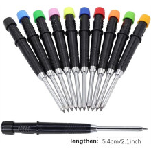Zimmermannsbleistift-Set mit 55 mm Langer Spitze - 2 Tieflochmarkierungsbleistifte mit 4 Schachteln und 36 Minen, Funktioniert mit Aufgesetzter Kappe,