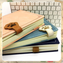 3 Pcs Cute Handmade Magnetic Bookmark PU Leather Dog Claw Paper Clip Portable Page Divider Book