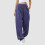 Women's Navy High-Waisted Jogger Pants Polyester Drawstring 1