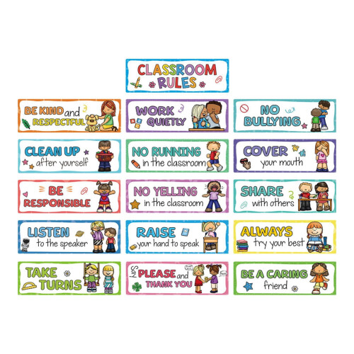 Classroom Rules Educational Posters 16 Pieces