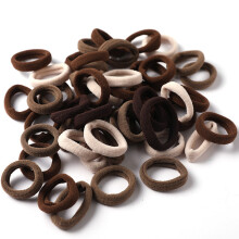 Elastische Haargummis, Pferdeschwanzhalter, Gummibänder, 100 Stück White+black+brown