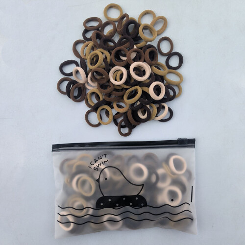 Elastische Haargummis, Pferdeschwanzhalter, Gummibänder, 100 Stück White+black+brown 2