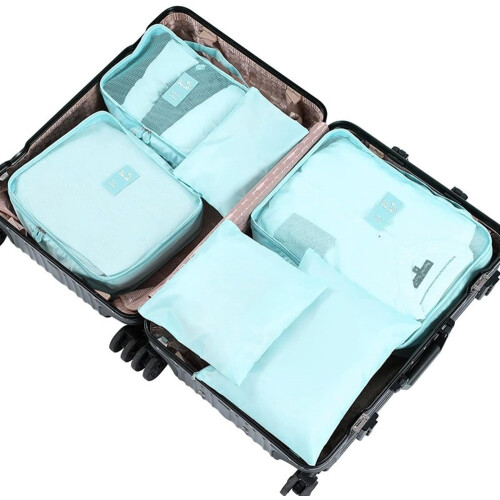 XiHAMA Packing Cubes Set Blue Polyester 6-Piece 1