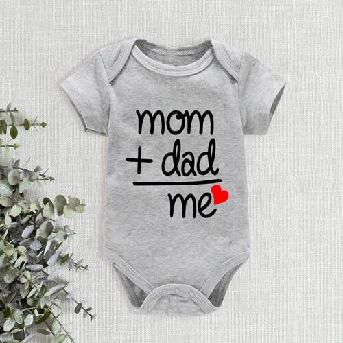 Baby Bodysuits Short Sleeve Letter Print Romper C 3M 2