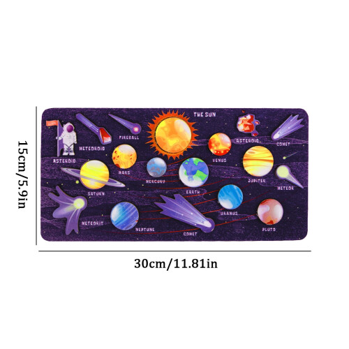 Wooden Solar System Puzzle Montessori Educational Toy 2