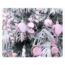 Blue and White Shatterproof Christmas Candy Ornaments 18PCS