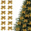 Mini Bow Christmas Ornaments Gold 12 pcs 1