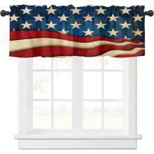 4th of July Window Valances American Flag Rustic Red Blue 1