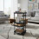 DAMAI Rolling Side Table Plastic 3-Tier Black 5