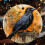 Blackbird Ceramic Christmas Ornament White Orange Crow 7